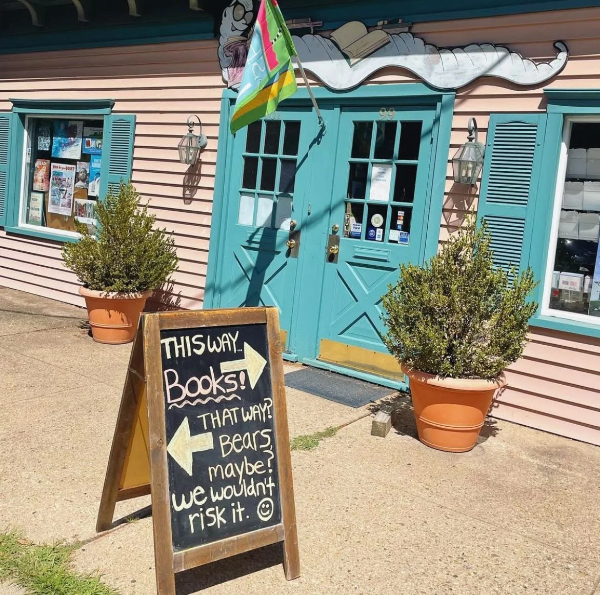 The Bookworm absolutely nailed it with these sidewalk signs — Visit