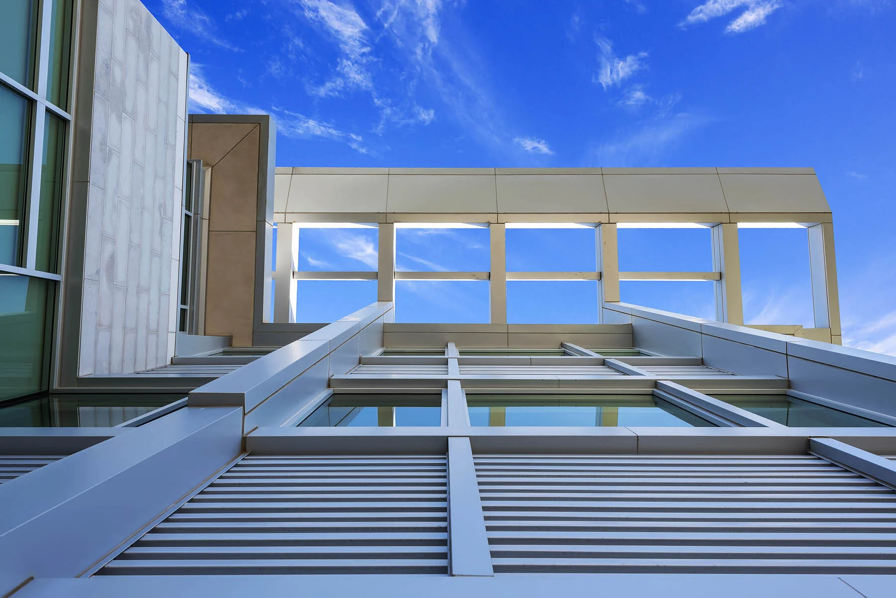 Architectural details with blue sky