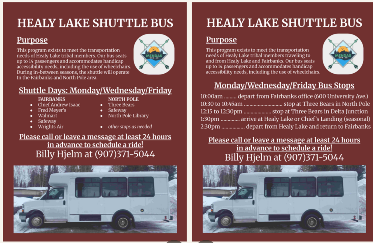 Healy Lake Shuttle Bus