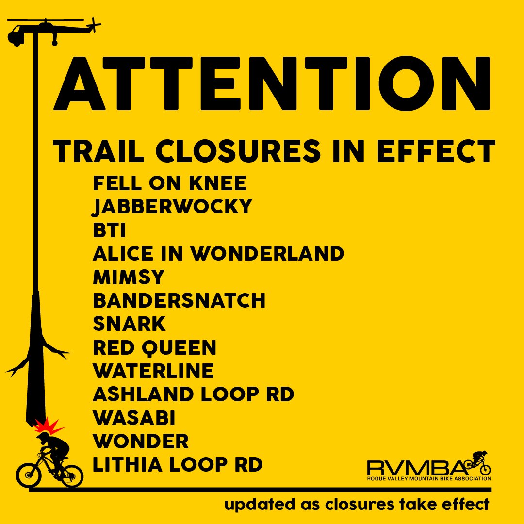 Bit of good news, bit of bad. Bad news: Wonder, Wasabi, and Lithia loop Road are closed and Ashland Loop Road is closed for today, but should open again tomorrow. Good news: Siskiyou Mountain Park and all the trails that go through there are open aga