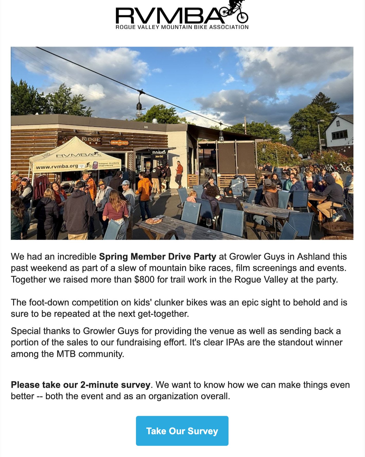 Did you know we have an email newsletter? If you want the inside scoop, scroll to the bottom of any page on RVMBA.org and sign up. It's fast and easy!
@tggashland @handlebarashland @flywheelbicycles @ashlandmountainadventures @imba_us