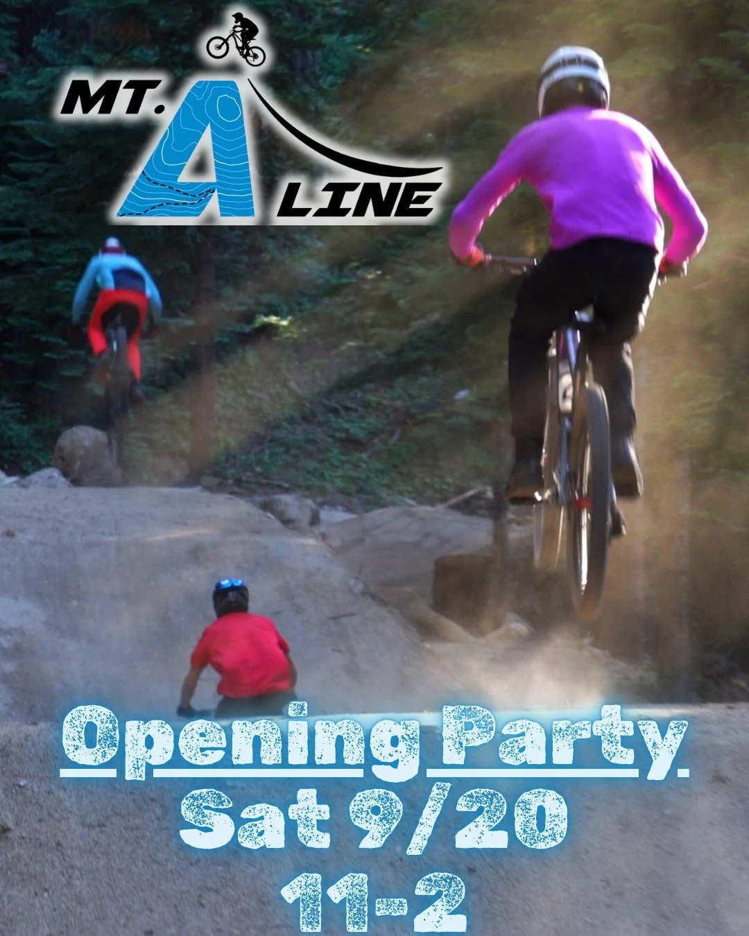 Come celebrate the offical opening of MtA-Line with RVMBA! You are invited to join us as we celebrate a project nearly10 years in the making!
We will have hot dawgs, brews, and all time jump line vibes at the botton of MtA-Line on Saturday Sept 20th