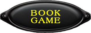 A black game tray with yellow text reading 'BOOK GAME' in the center.