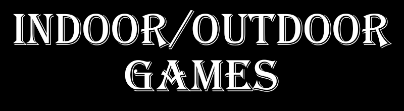 Section title saying "Indoor/Outdoor Games" indicating this section lists escape games played indoors and outdoors.