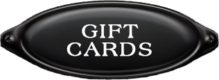 Black gift card holder with the words 'GIFT CARDS' written in white.