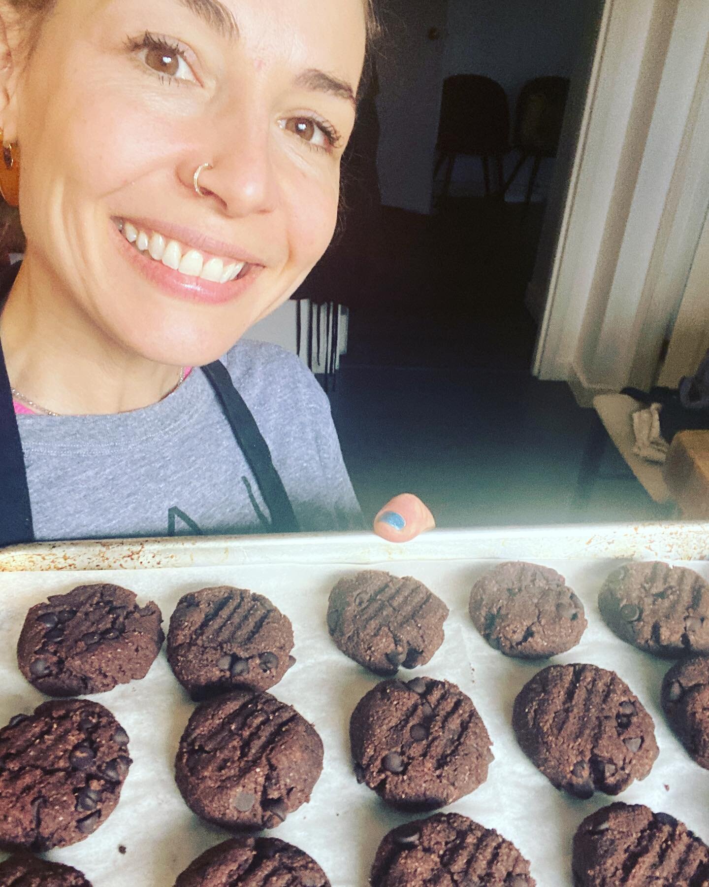 Best ever double chocolate cookie recipe. 

You loved these cookies so much!  You didn&rsquo;t even know they were sugar free dairy free and gluten free.😍🤩

You will need a bowl, a spoon, a baking sheet and parchment paper and a scale. =D 

Sugar F