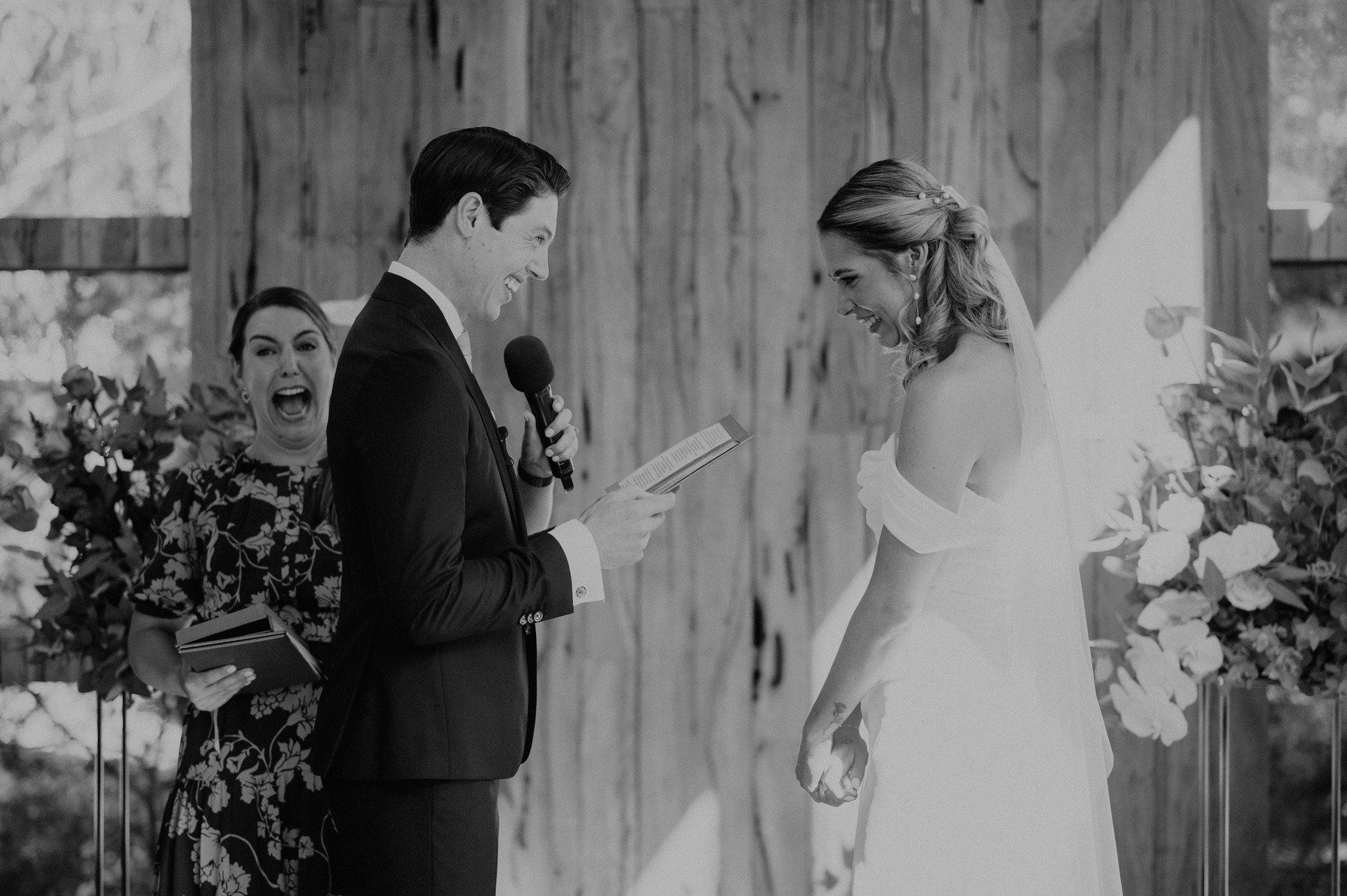 Is this a flattering photo of me? No.
But it is a BRILLIANT capture by @taylahjaydephotoweddings which shows the absolute rollercoaster of emotions everyone was feeling during Zac's vows to Kc.

And you know what? I had read these vows in advance and