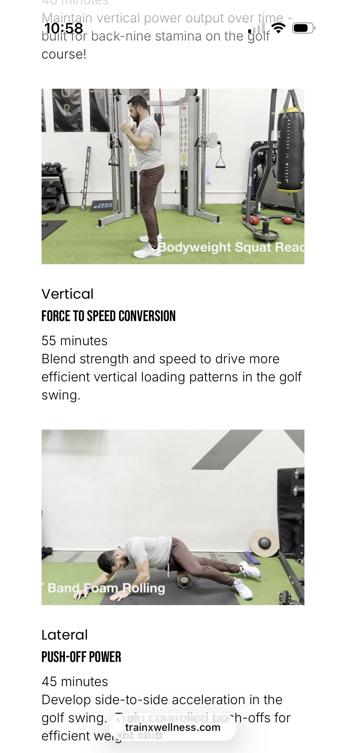 Train-X Wellness Online Golf Fitness