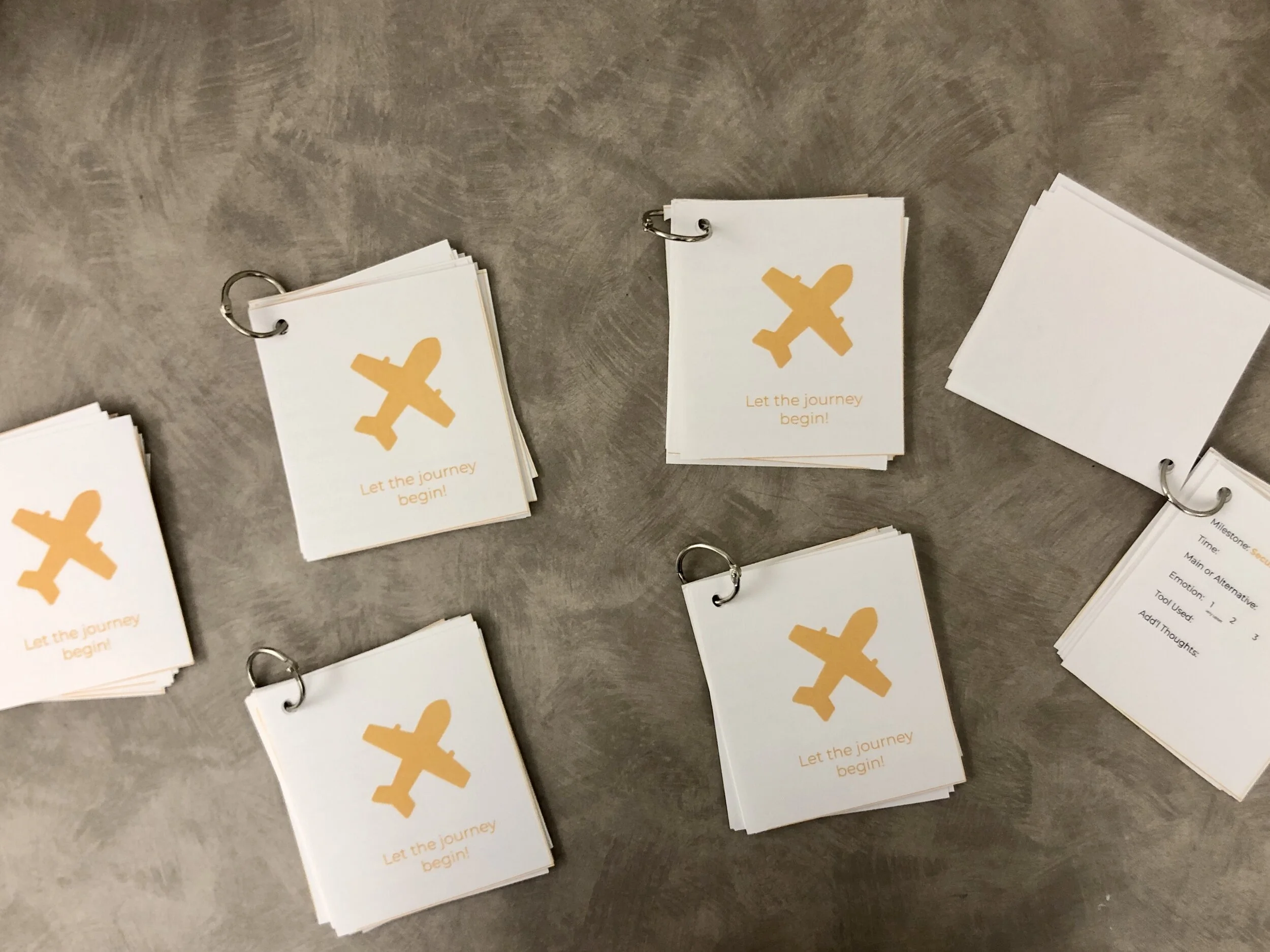 We gave travelers a portable diary to bring with them on their journey, which included a scale to rate their emotions at each part and some space where they can take notes.