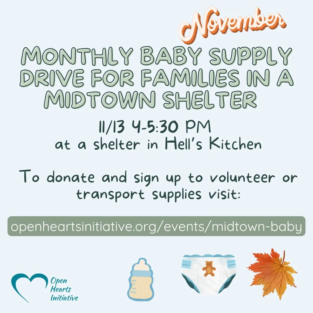 Monthly Baby Supply Distribution for Families at a Midtown Shelter