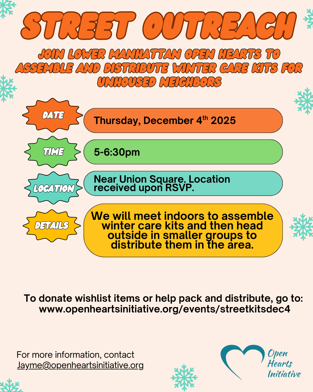 Street Care Kit Assembly and Distribution in Lower Manhattan