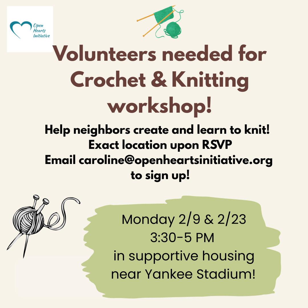 Help Run Knitting Workshops in the Bronx! 