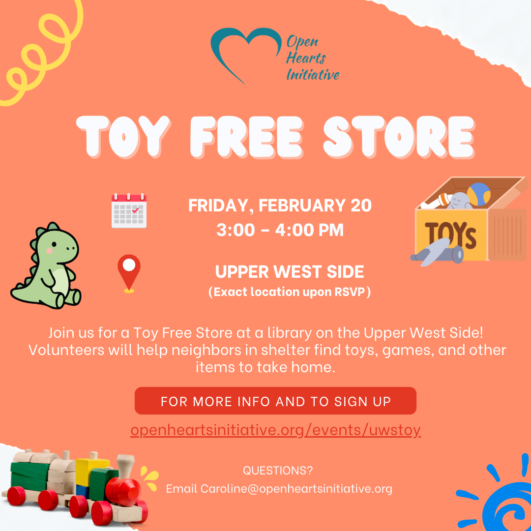 Toy Free Store for Families in Shelter on the UWS!