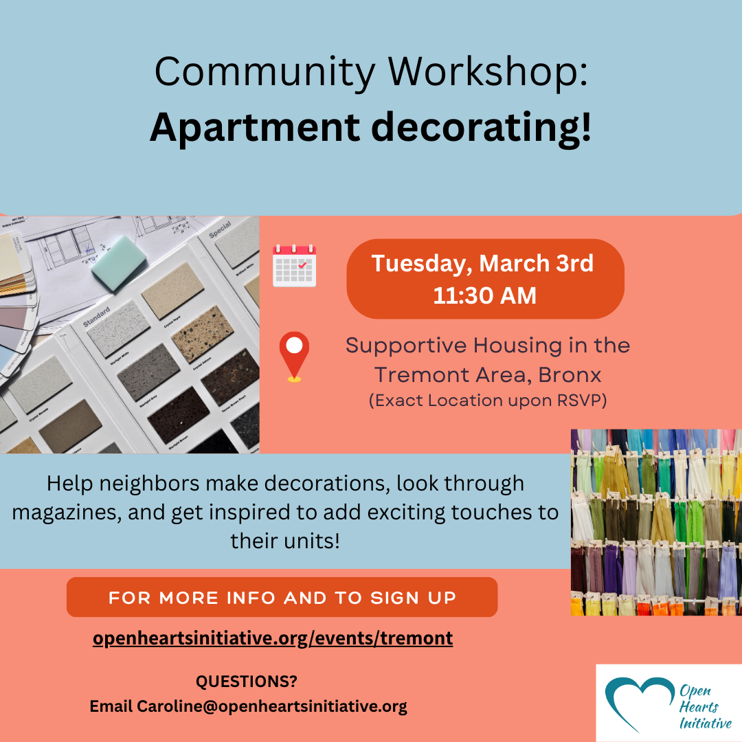 Help Lead an Apartment-Decorating Workshop in the Bronx! 