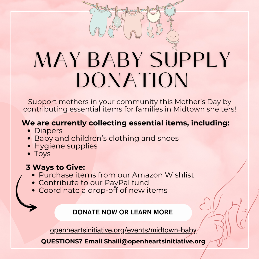 Monthly Baby Supply Distribution for Families in Midtown Shelters