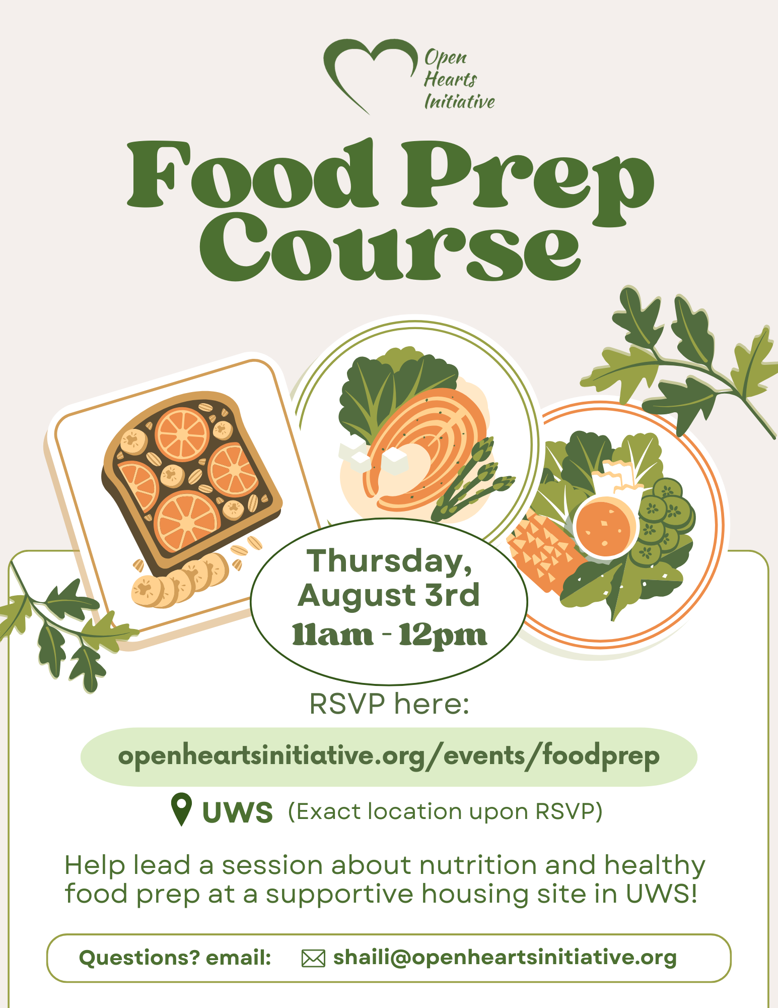 Help Lead a Food Prep Session at an UWS Supportive Housing Site!