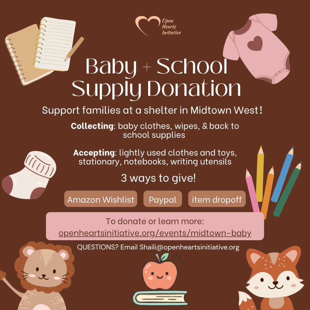 August Baby + School Supply Distribution for Families in Midtown Shelter 