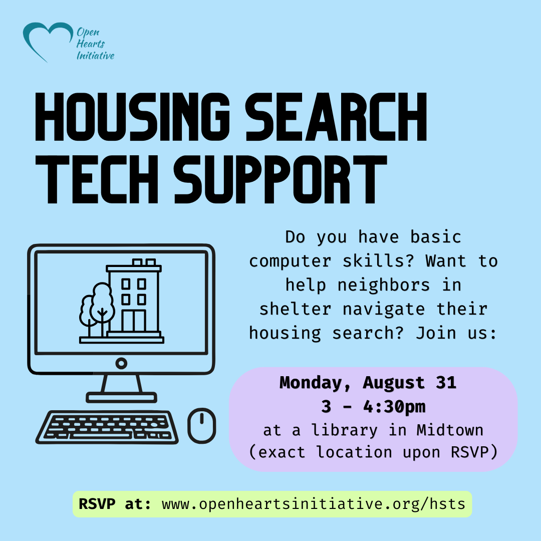 Volunteers Needed for Housing Search Tech Support!