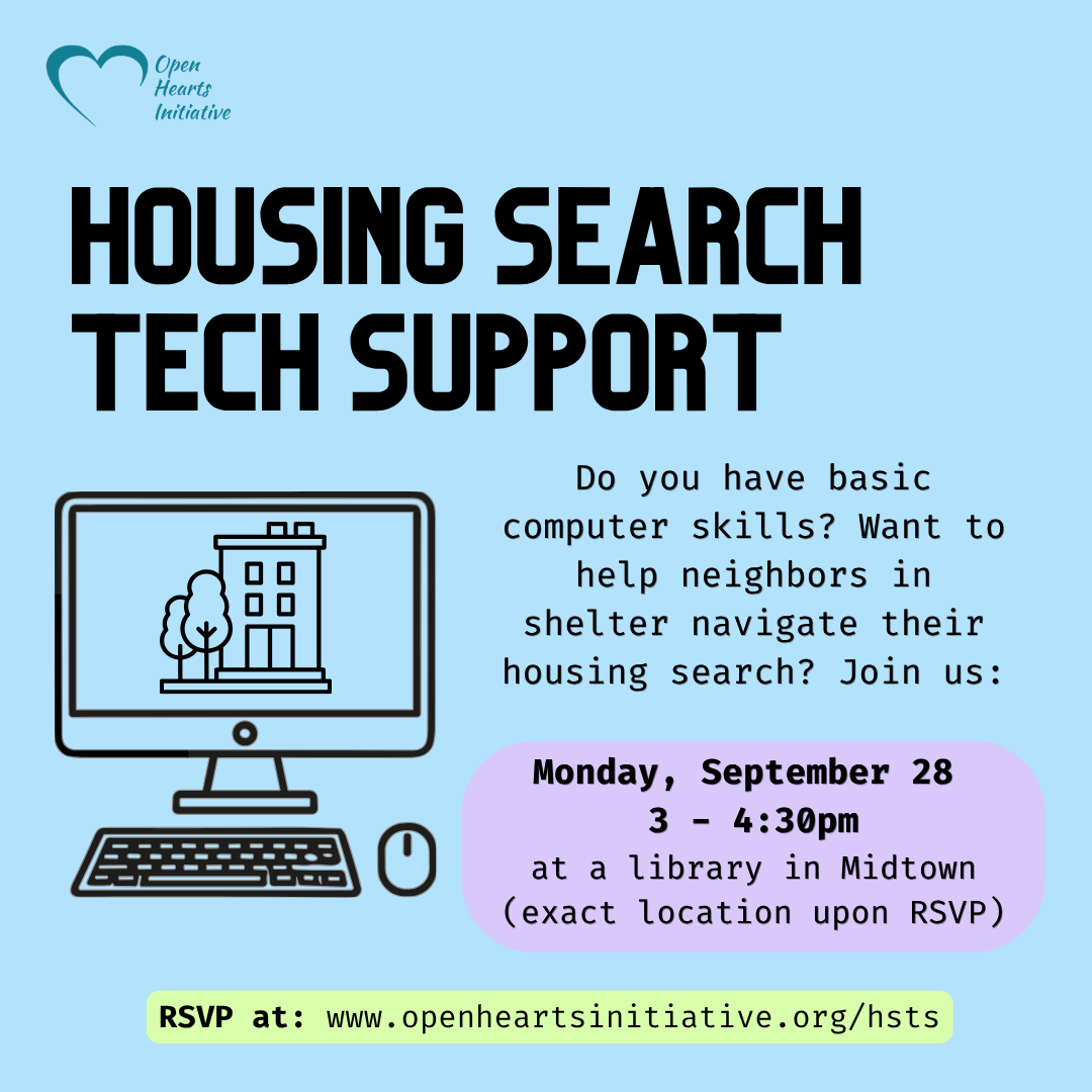Volunteers Needed for Housing Search Tech Support!