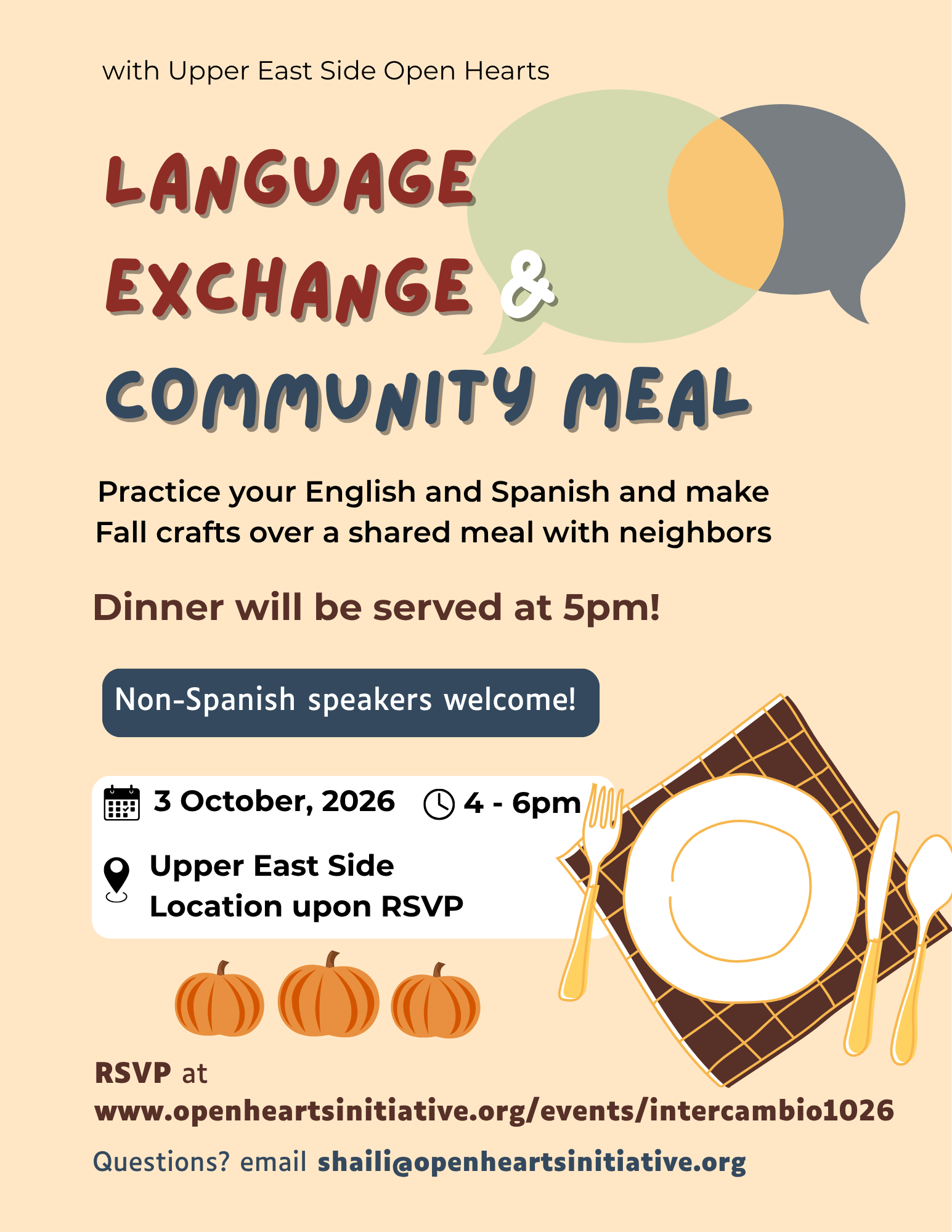 Monthly Community Language Exchange/Intercambio - October