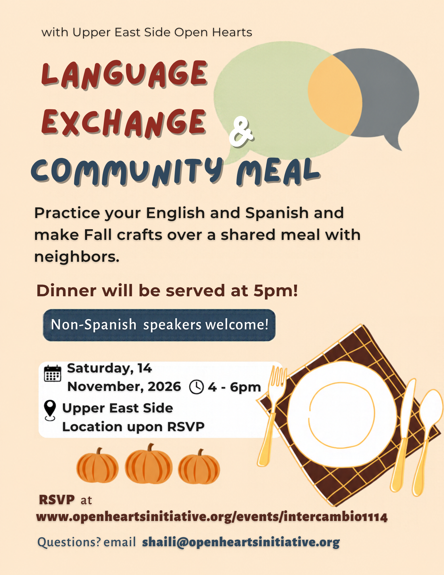 Monthly Community Language Exchange/Intercambio - November