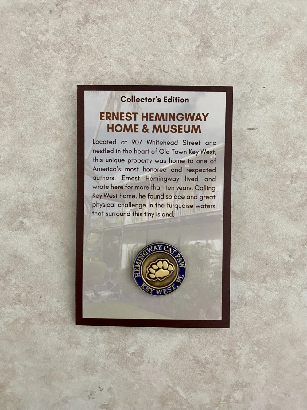 Key West Paw Cat Toe Pin — The Hemingway Home Museum - Main Image