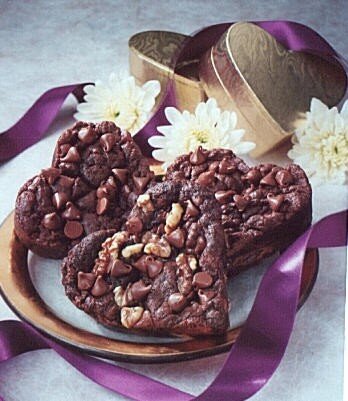 heart-shaped brownies