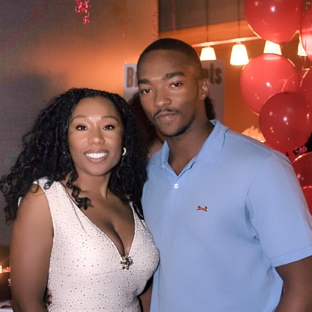 Anthony Mackie actor and film producer stopped by to wish Andrea a Happy Anniversary