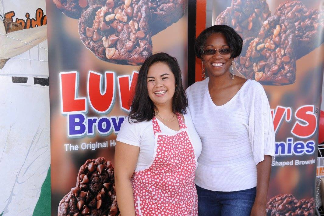 Two women at Luv's Brownies 20 year anniversary at San Jose Giants Excite Ballpark (Copy)