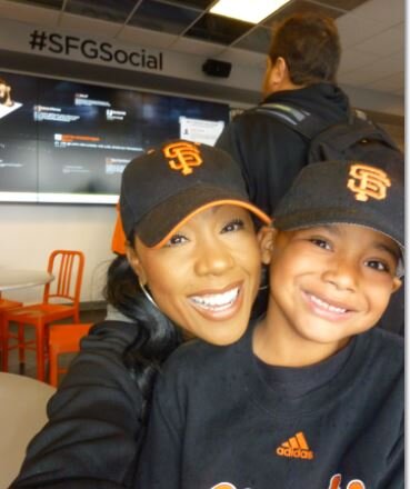 Aundrea and Mateo Giants game.JPG