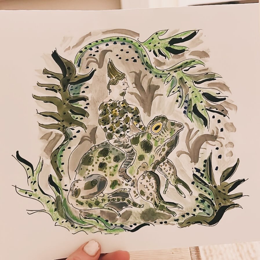 🐸SOLD🐸
After a series of mishaps in the early hours and having to accept defeat and restart a commission. I&rsquo;ve managed to shift my funk by taking myself for chats with a man sat on a frog this morning 🐸 
.
.
.
.
.
.
.
.
.
..
.
.
.
.
.
.
.
.
