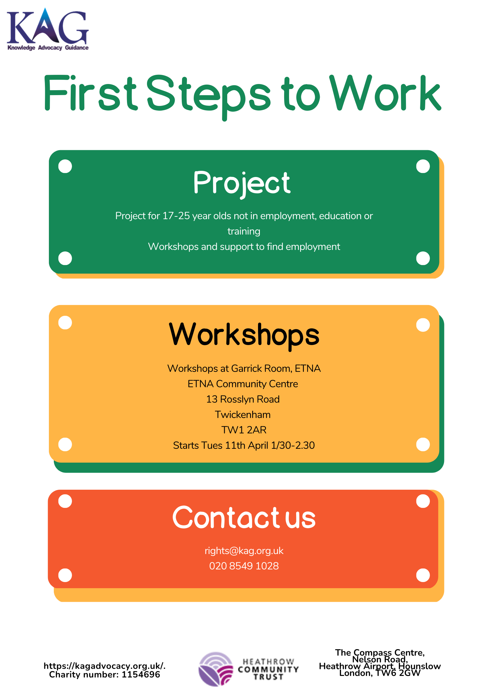 First Steps to Work — KAG