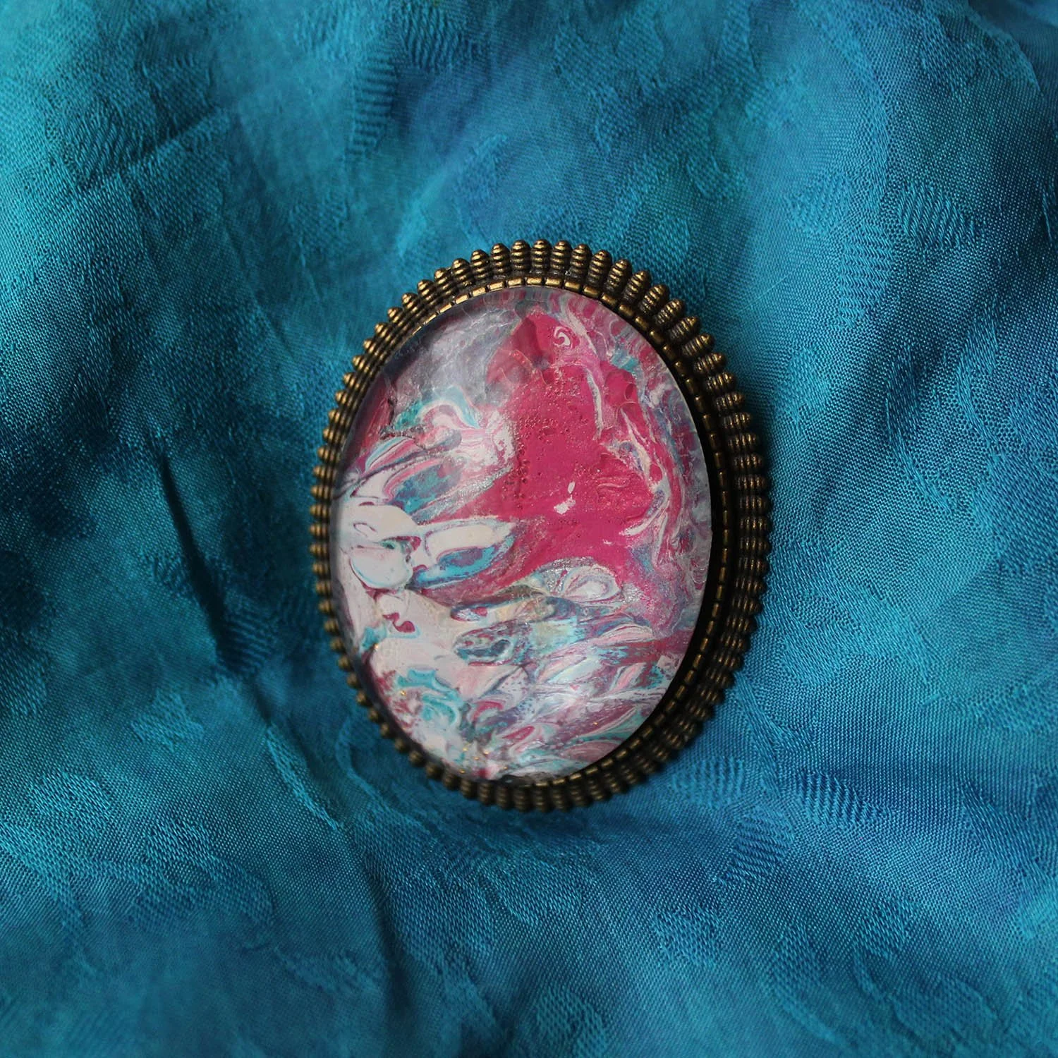BROOCH: Pink and Blue