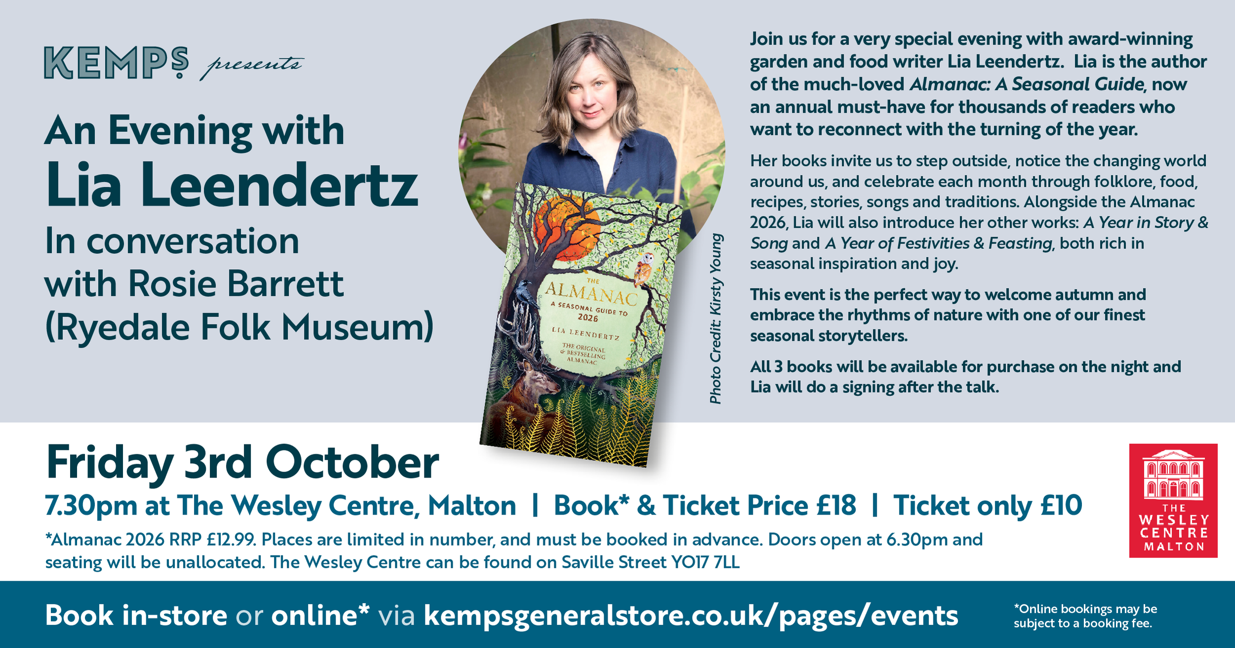 Kemps Presents: An Evening with Lia Leendertz