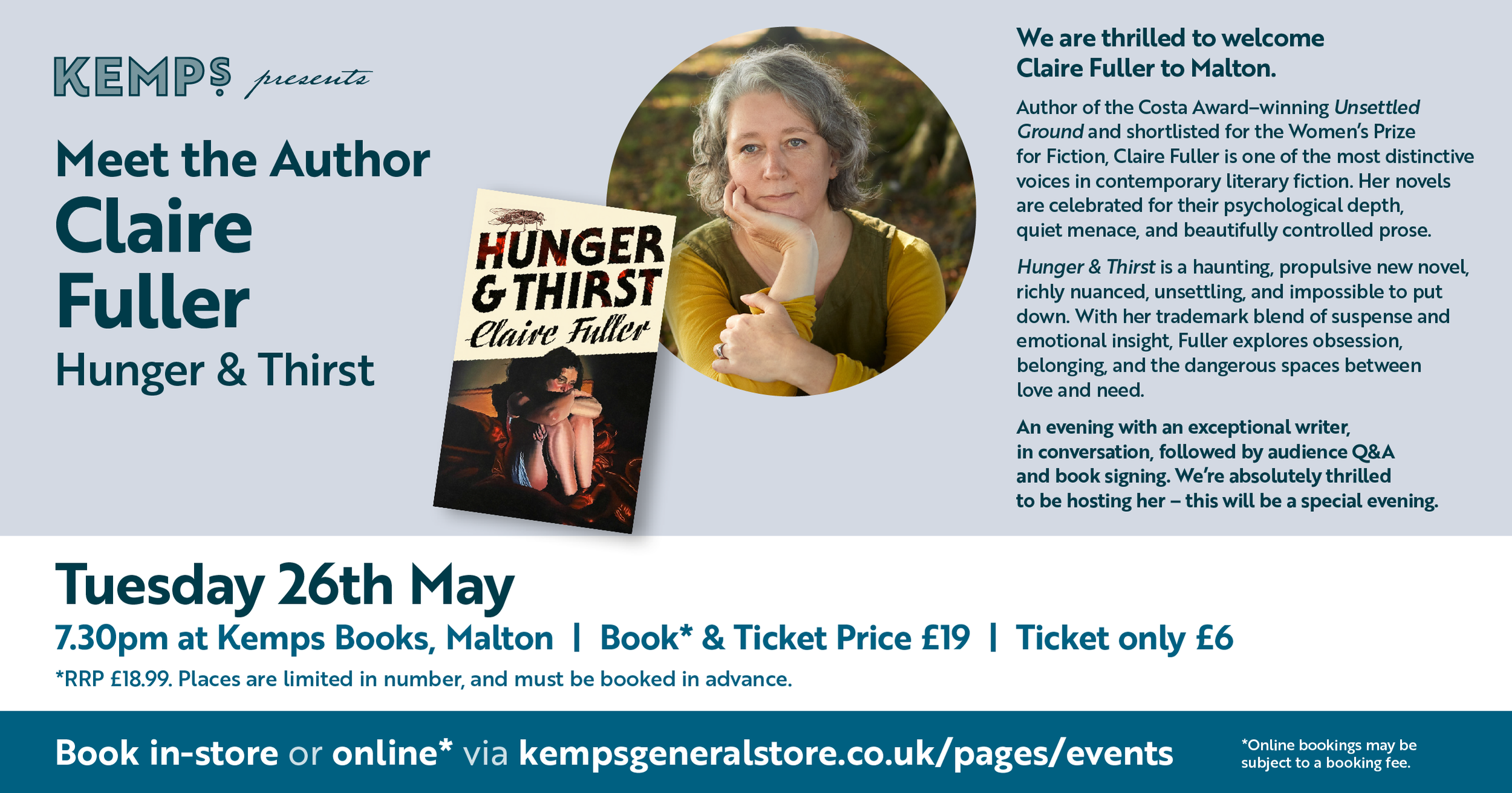 Kemps presents: Meet the Author Claire Fuller 