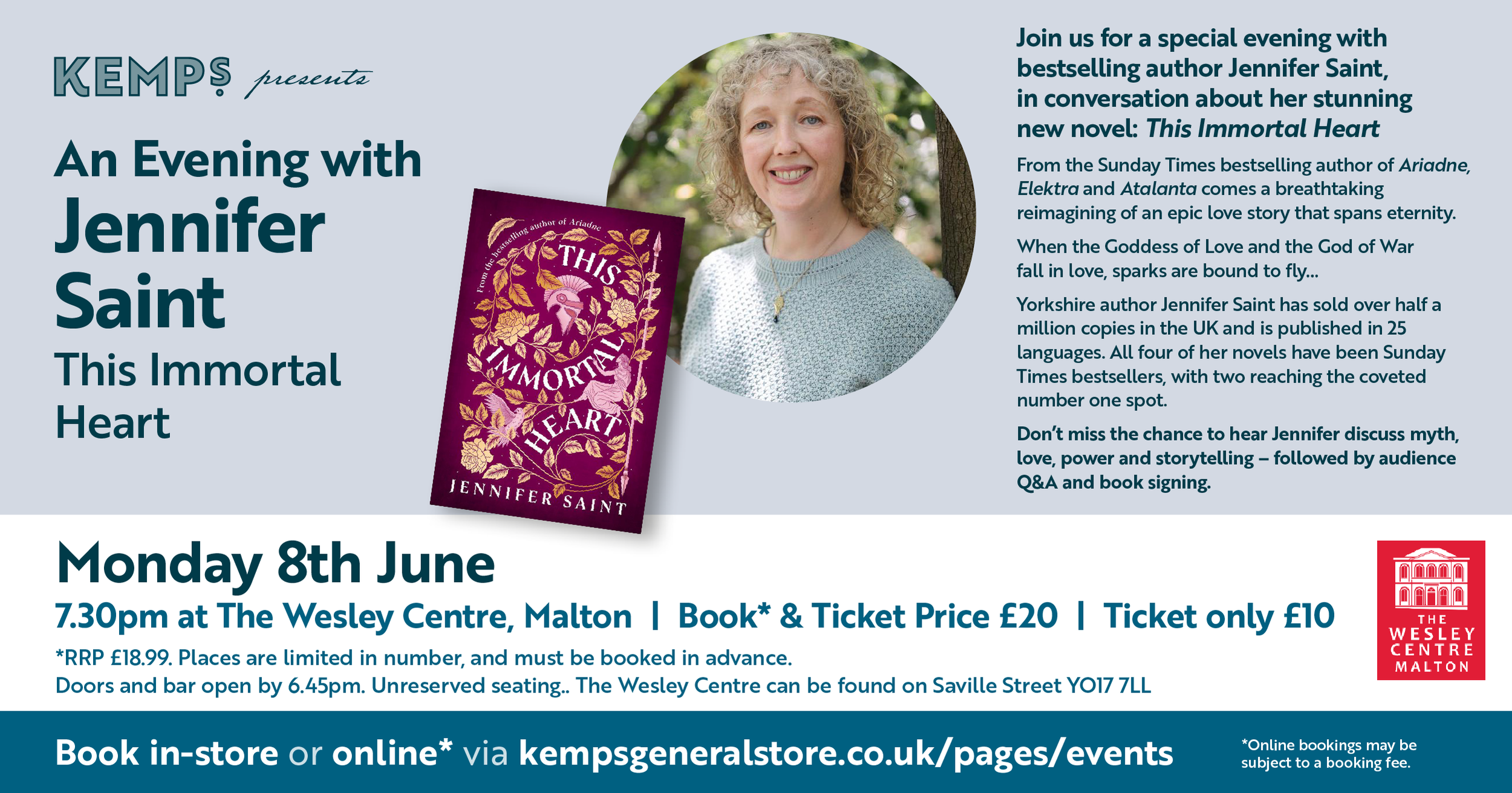 Kemps presents: An Evening with Jennifer Saint 