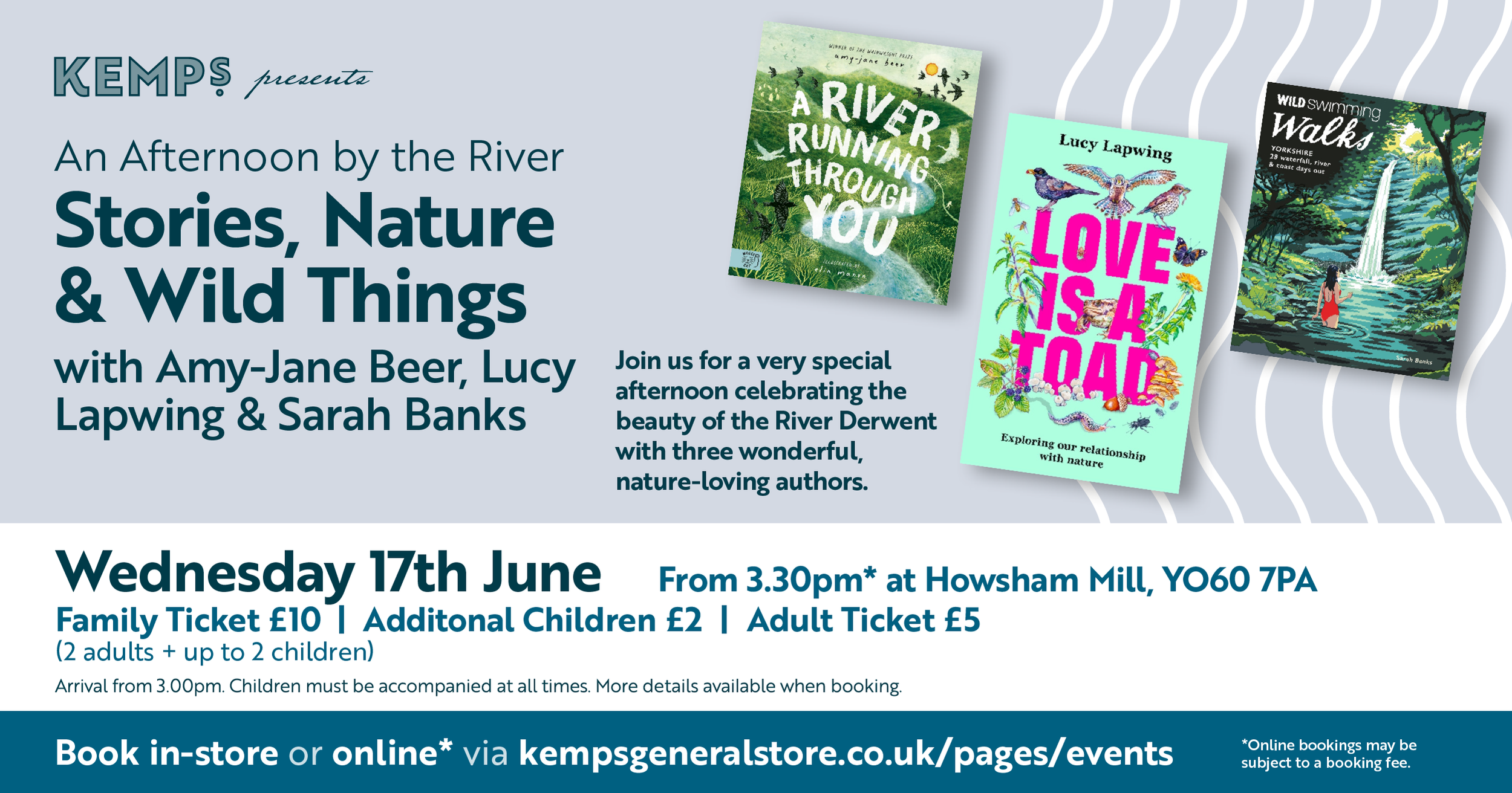 Kemps presents: An Afternoon by the River - Stories, Nature and Wild Things