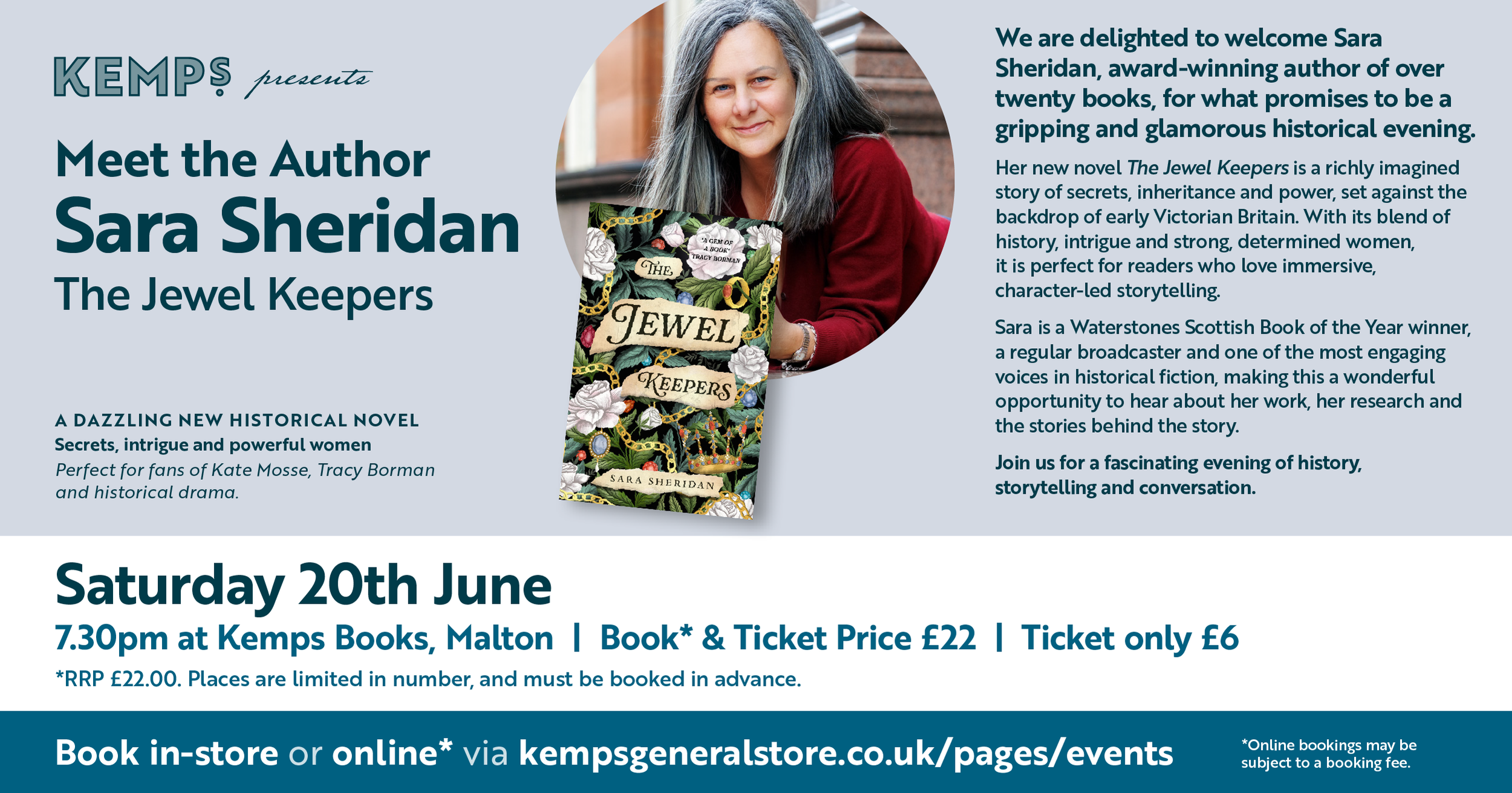 Kemps presents: Meet the Author Sara Sheridan - “The Jewel Keepers”