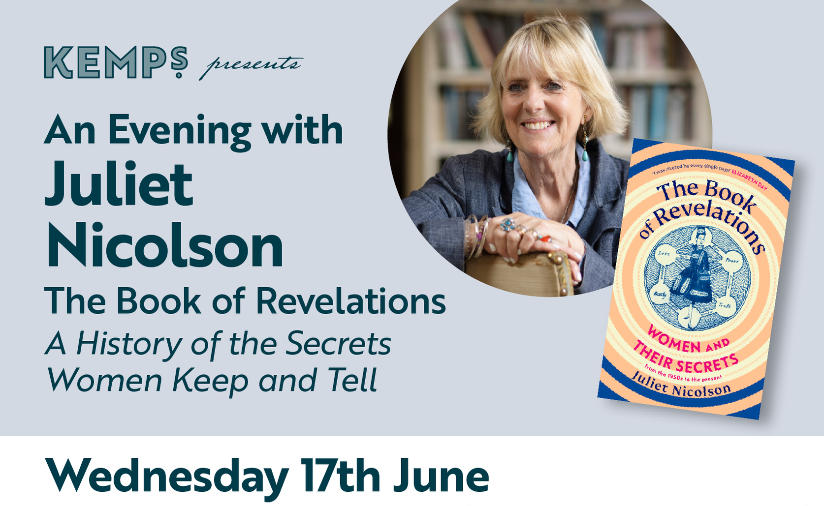 Kemps presents: An Evening with Juliet Nicolson - “The Book of Revelations”