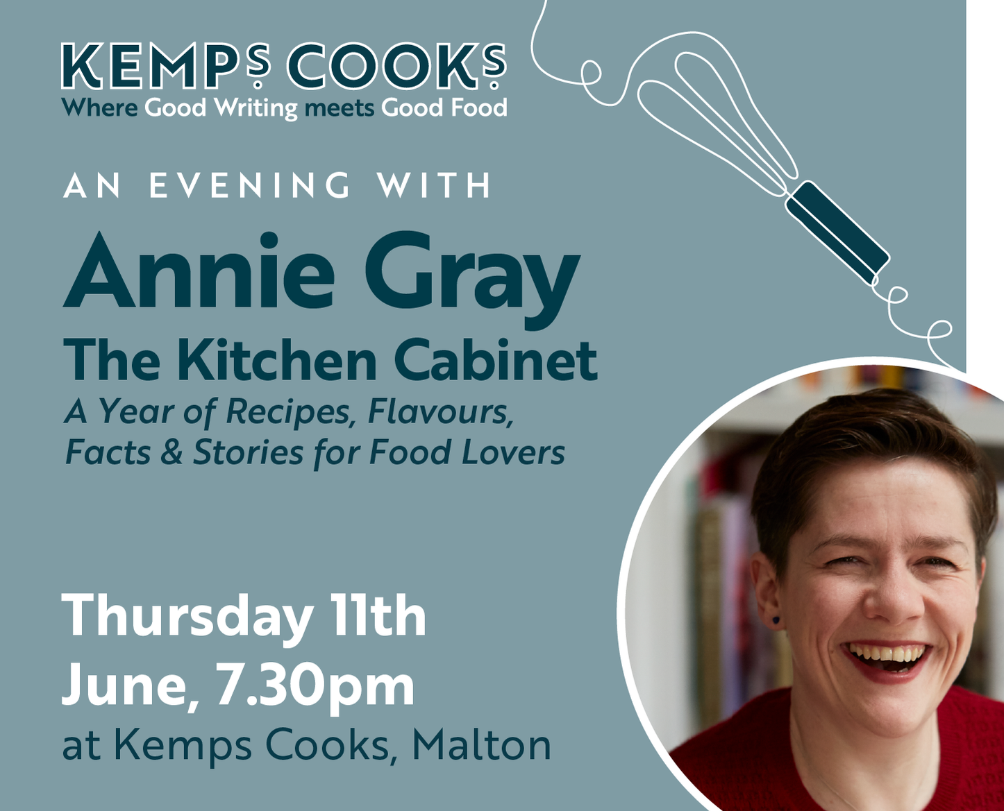 Kemps Cooks presents: An evening with Annie Gray - “The Kitchen Cabinet”
