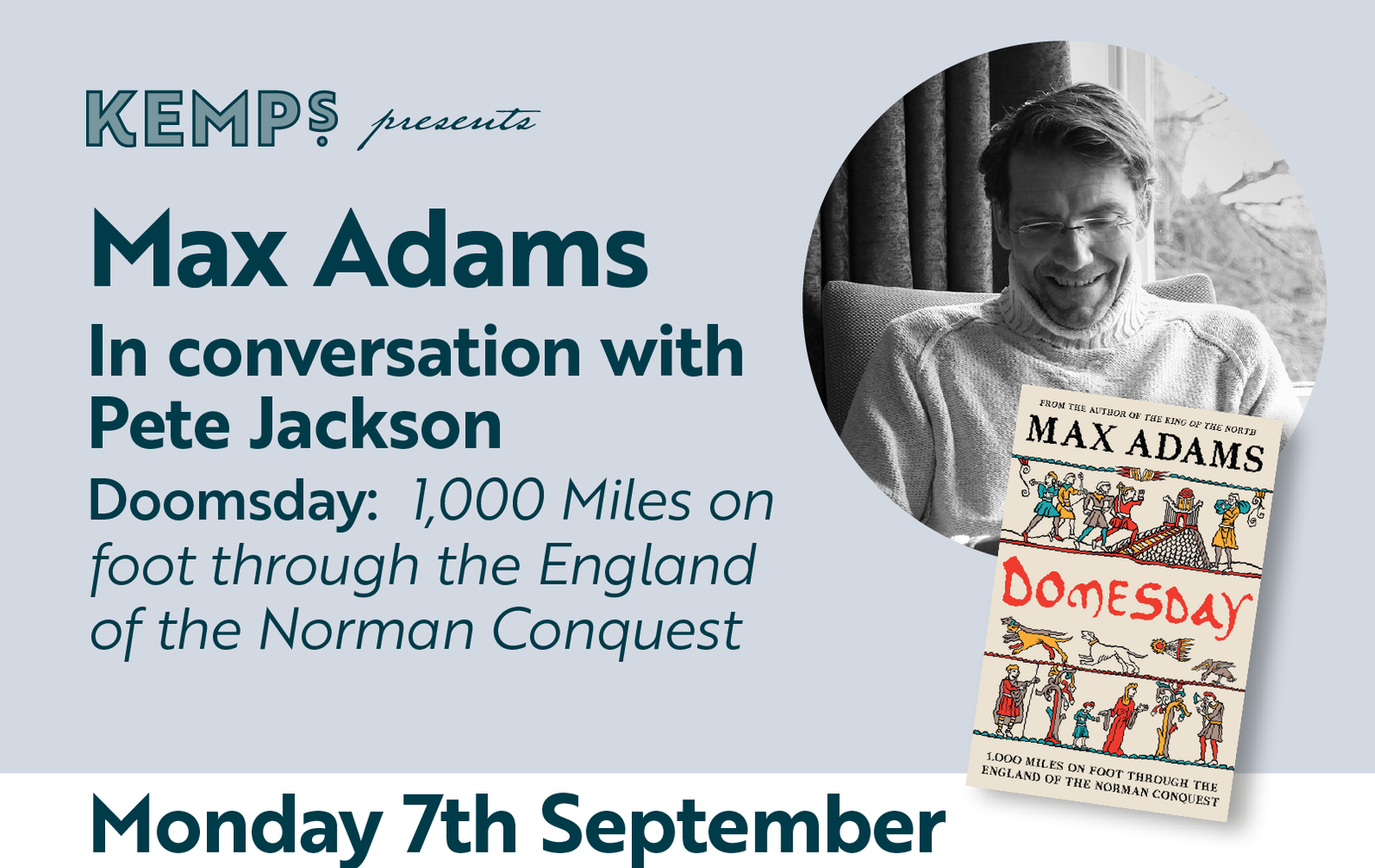Kemps presents: Author Event - Max Adams in conversation with Pete Jackson 