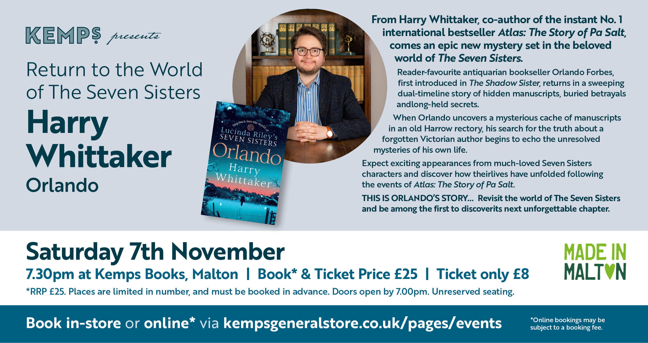 Kemps presents: Author Event - Harry Whittaker