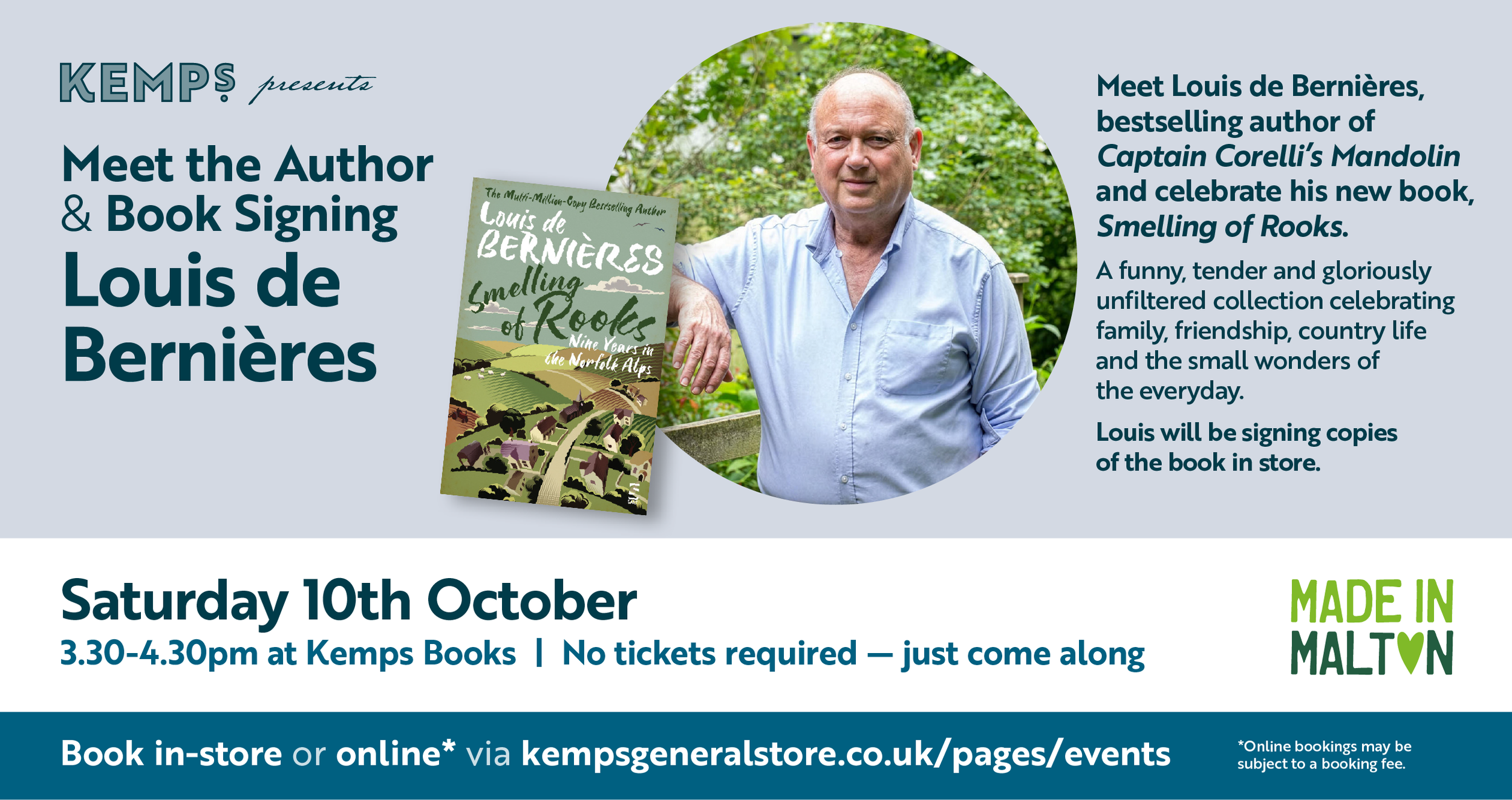 Kemps presents: Author Event &amp; Book Signing - Louis de Bernières