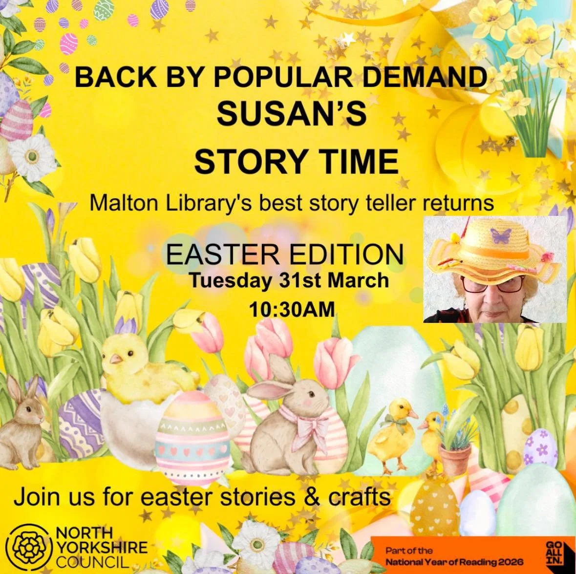 Easter storytime at Malton's library, North Yorkshire