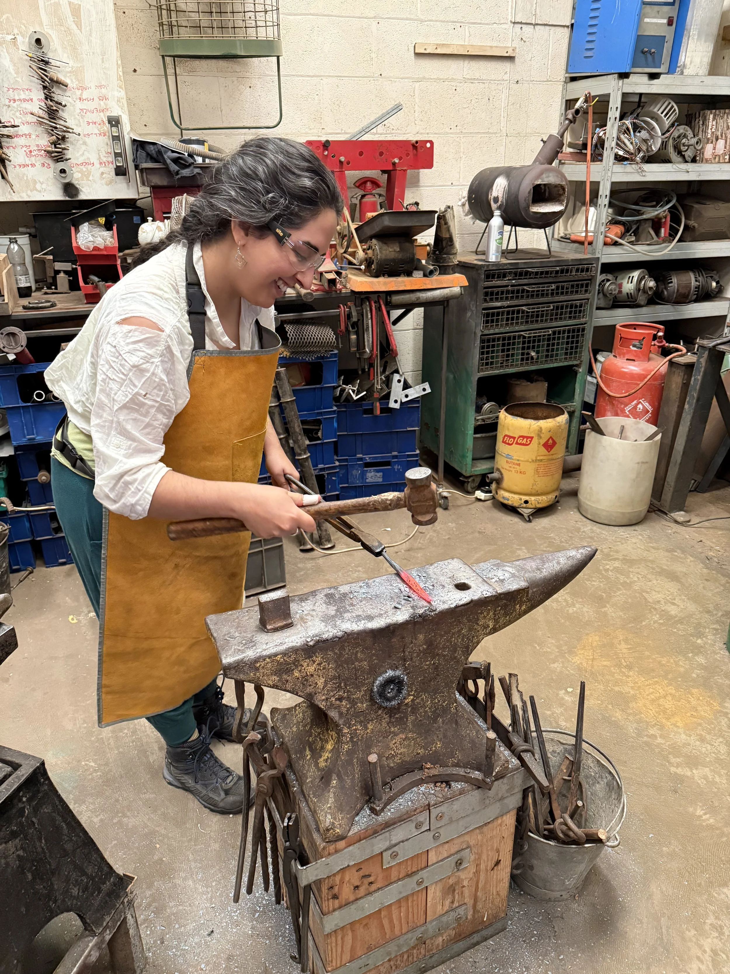 Workshop day at the Environmental Art blacksmith workshop