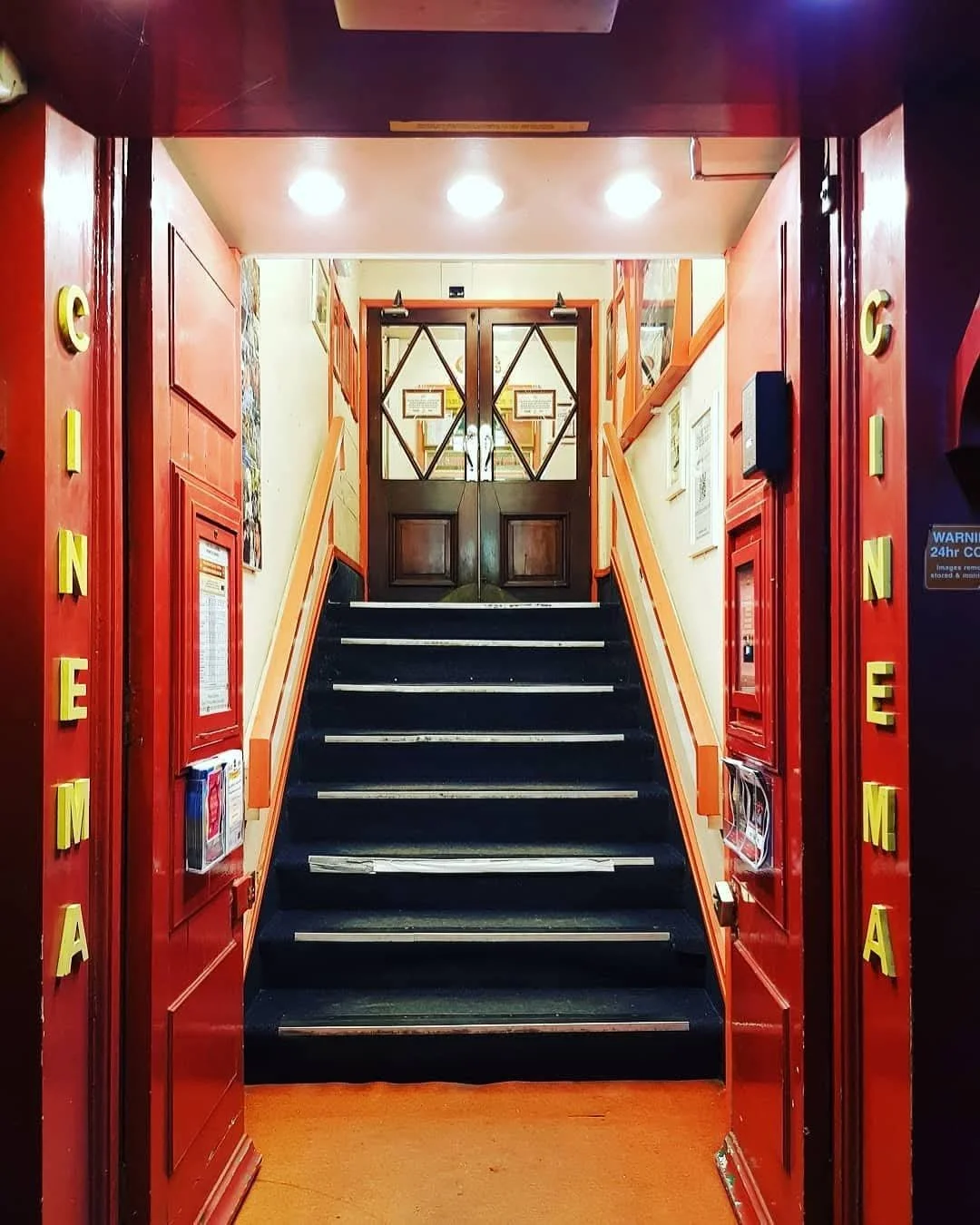 The steps leading into the art deco style 3 screen Palace Cinema in Malton
