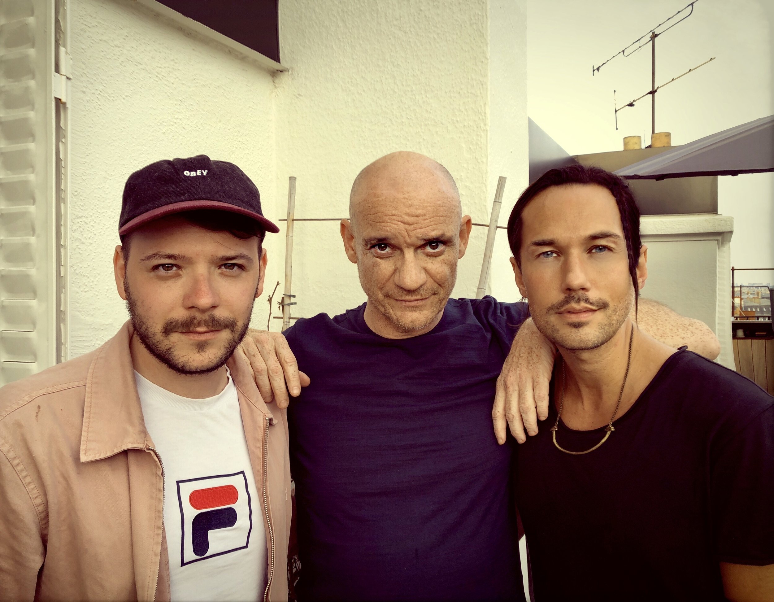 Jonas Myrin with Gaetan Roussel at a songwriting session