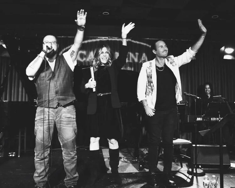 Jonas Myrin, Desmond Child and Rita Wilson,