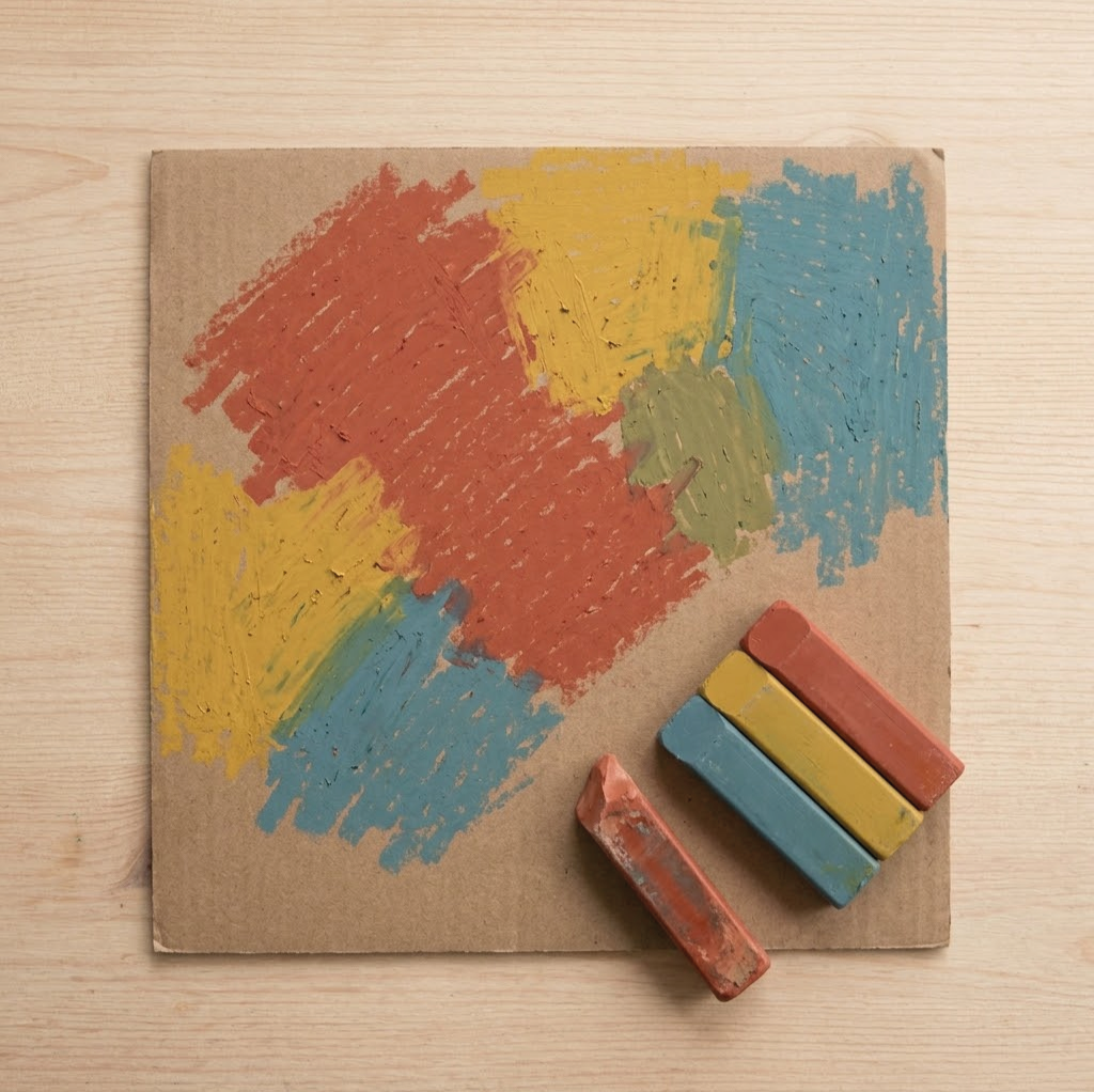 Vlakken kleuren op karton