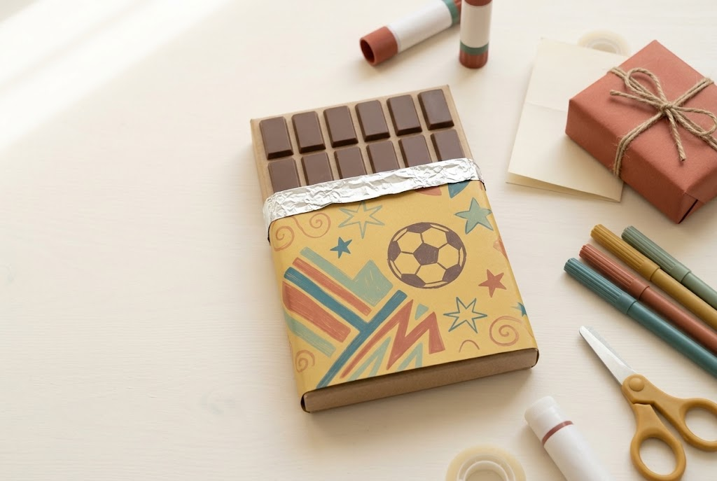 Chocoladereep-surprise maken van karton